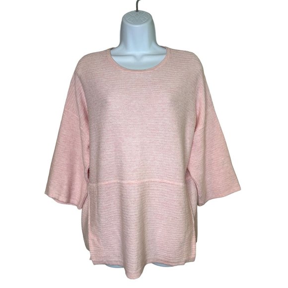 J. Jill Tops - J. Jill Pure Jill Pink Cotton Pullover Top Half Sleeve Oversized Size Small